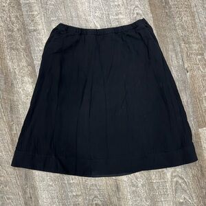 Eileen Fisher Black Cotton Skirt with Pockets Sz S